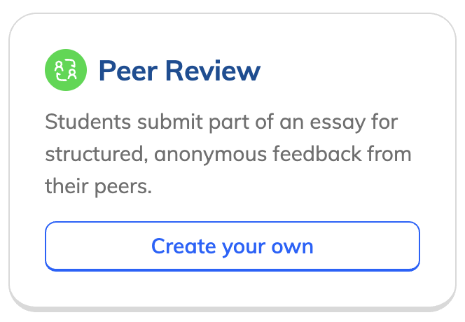 Peer Review icon in the Assignment Library.png