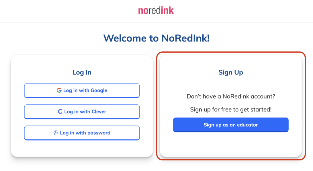 Sign up as an educator for NoRedInk through Canvas or Schoology.png