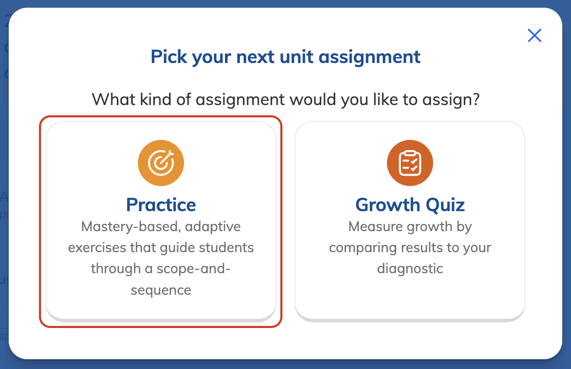Select Practice to continue a unit.png