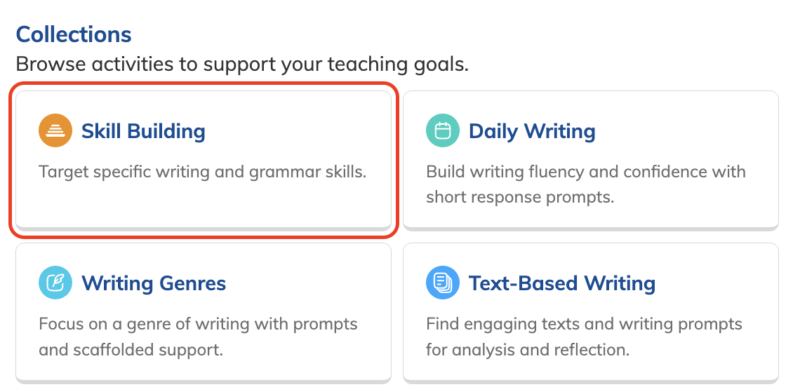 Skill Building category in the Assignment Library.png