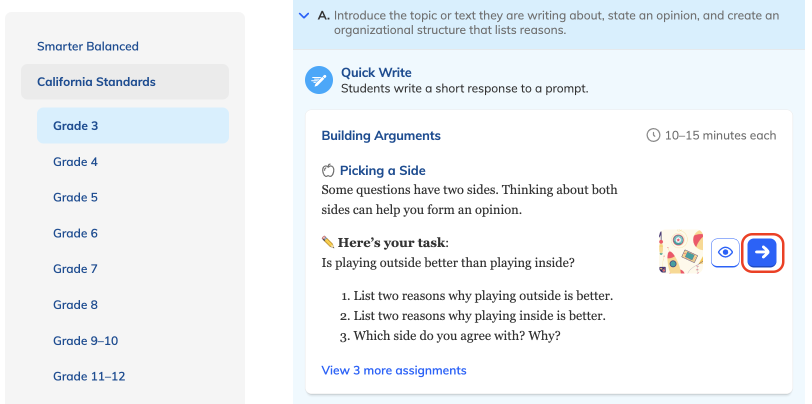Assign standard aligned Quick Write highlighted.png