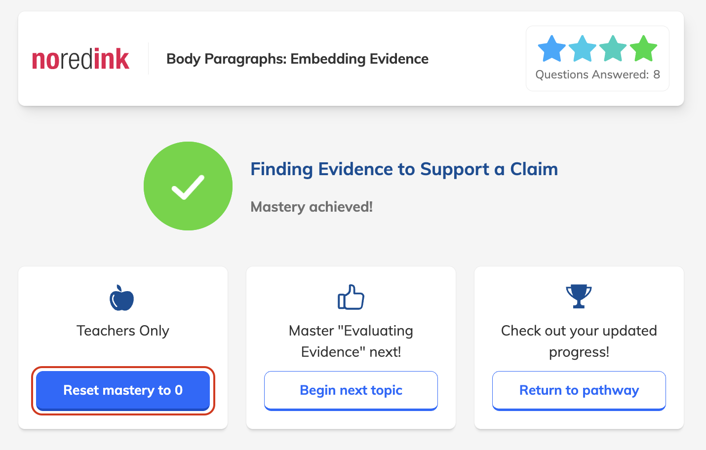 Show Students Lessons and Sample Questions – NoRedInk Help Center