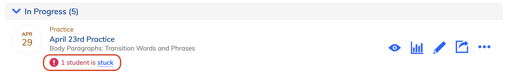 Stuck notification on the My Assignments page.png