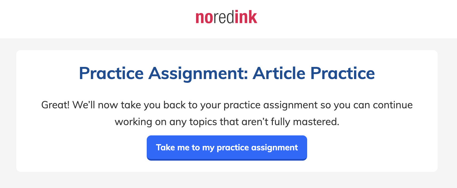 Return to practice assignment message after completing a Refresher Quiz.png