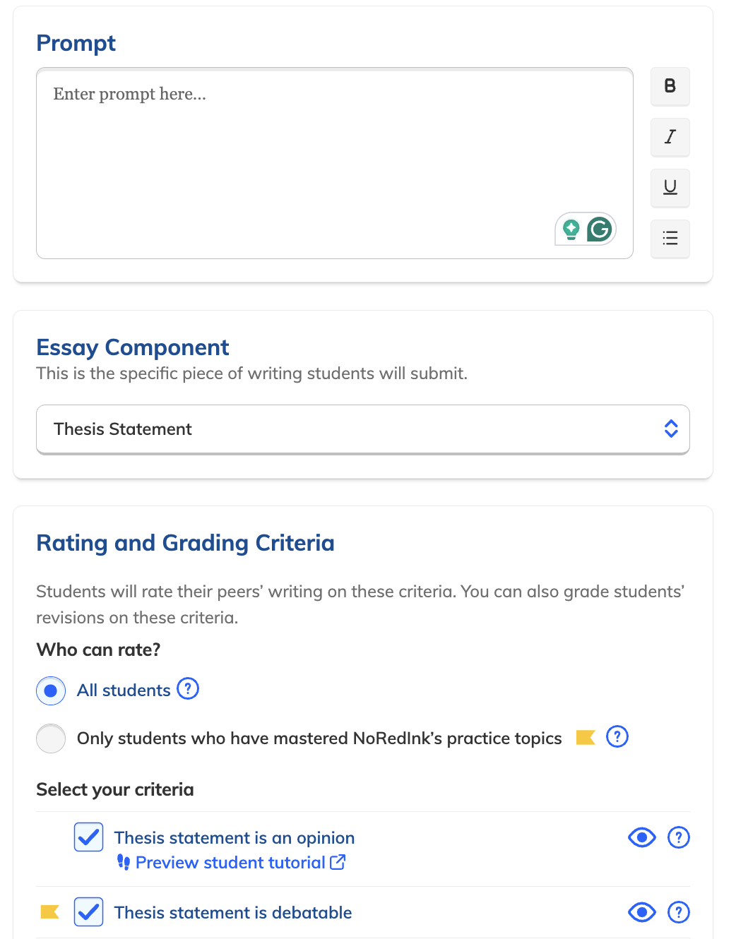 Peer Review assignment creation page.png
