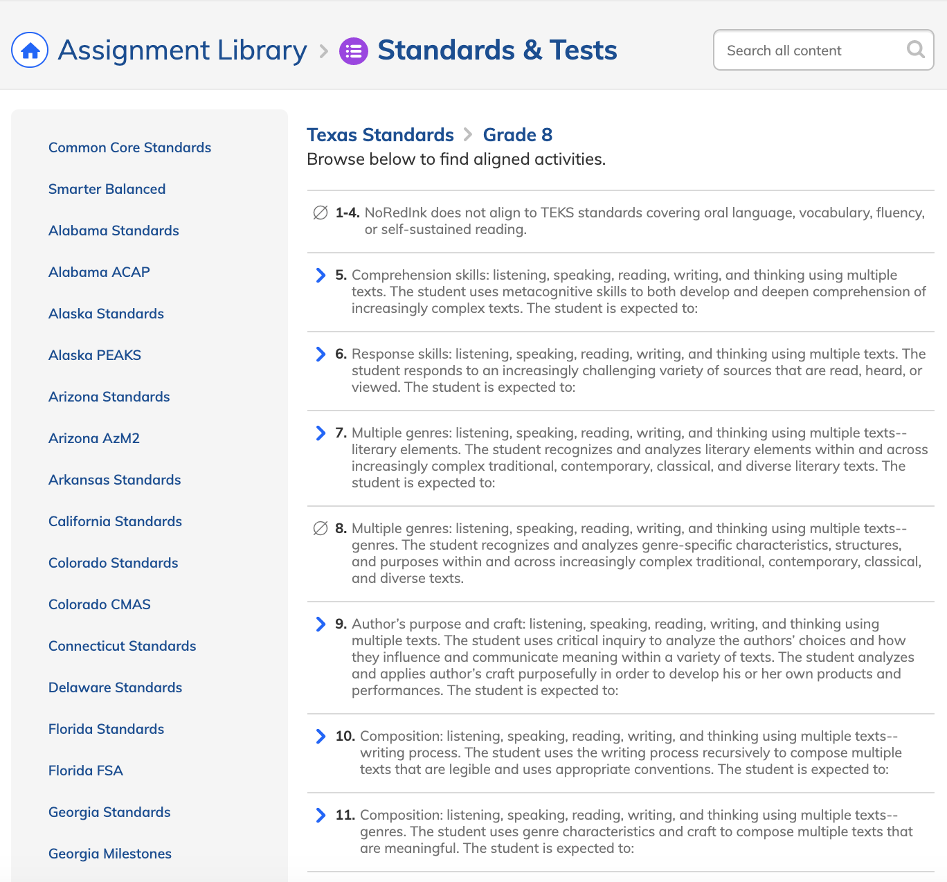 Preparing for Texas State Testing with NoRedInk NoRedInk Help Center